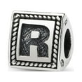 thumbnail image 1 of Sterling Silver Reflections Letter R Triangle Block Bead Charm - Measures 8.18x8.18mm Wide, 1 of 2