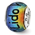 thumbnail image 1 of Sterling Silver Reflections Lido Key Dichroic Glass Bead Charm - Measures 12.73x9.09mm Wide, 1 of 2