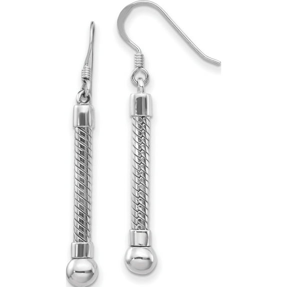 Sterling Silver Reflections Long Earring (26.36 X 5) Made In Thailand qrser3
