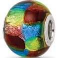 thumbnail image 1 of Sterling Silver Reflections Multi-Colored Metallic Glass Bead (14.4 X 11.4) Made In China -Jewelry By Sweet Pea, 1 of 6