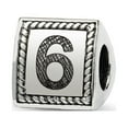 thumbnail image 1 of Sterling Silver Reflections Number 6 Triangle Block Bead Charm - Measures 8.18x8.18mm Wide, 1 of 2