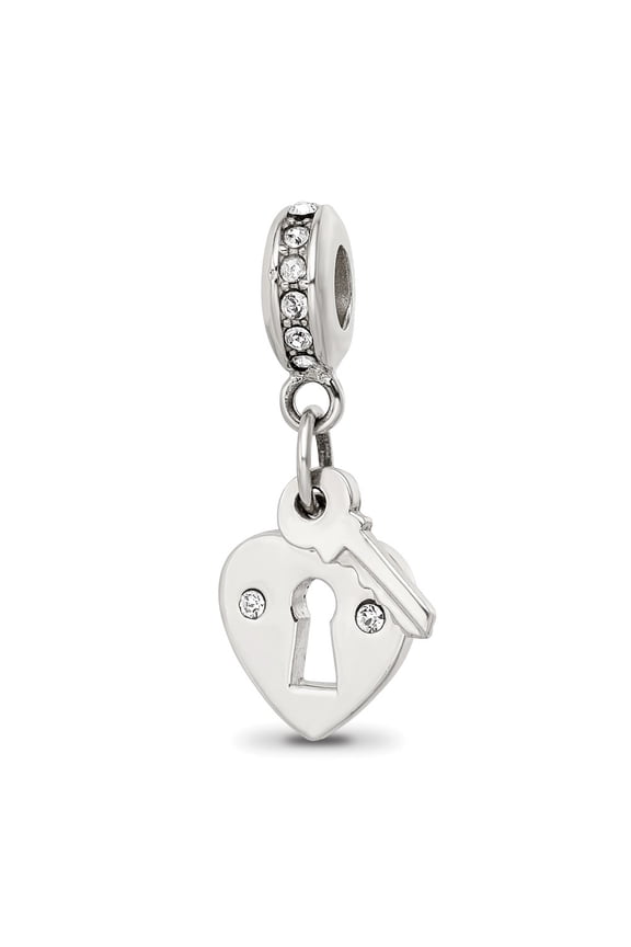 s Preciosa Crystal Heart Lock & Key Bead