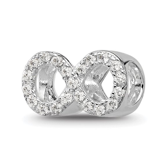 Sterling Silver Reflections Rhodium-plated CZ Infinity Bead