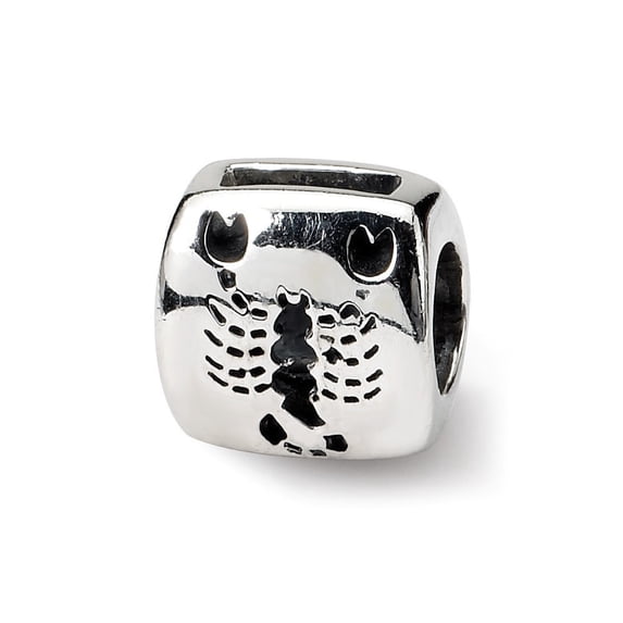 Sterling Silver Reflections Scorpio Zodiac Antiqued Bead Charm - Measures 8.18x8.18mm Wide