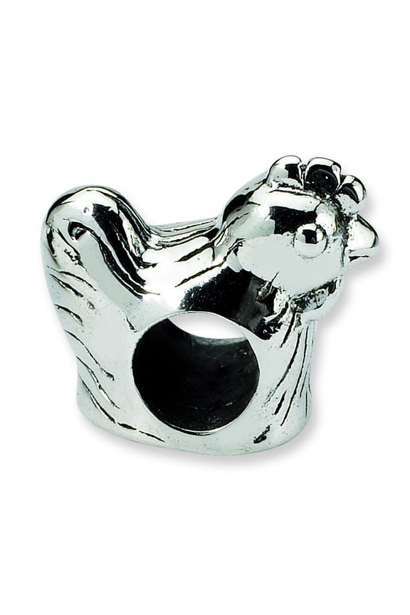 Sterling Silver Reflections SimStars Chicken Bead Charm - Measures 10x6.36mm Wide