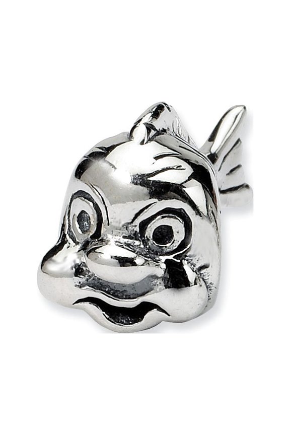 Sterling Silver Reflections SimStars Fish Bead Charm - Measures 12.73x6.36mm Wide