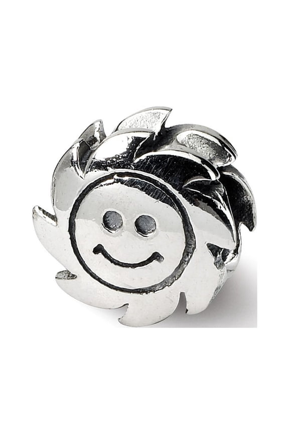 Sterling Silver Reflections SimStars Smiling Sun Bead Charm - Measures 9.09x9.09mm Wide