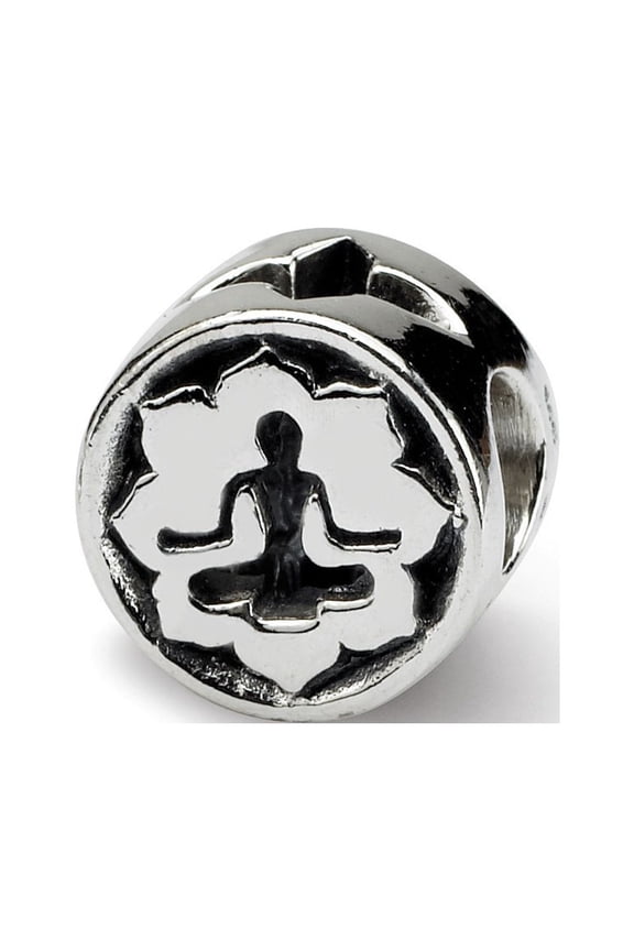 Sterling Silver Reflections SimStars Yoga Lotus Bead Charm - Measures 9.09x9.09mm Wide