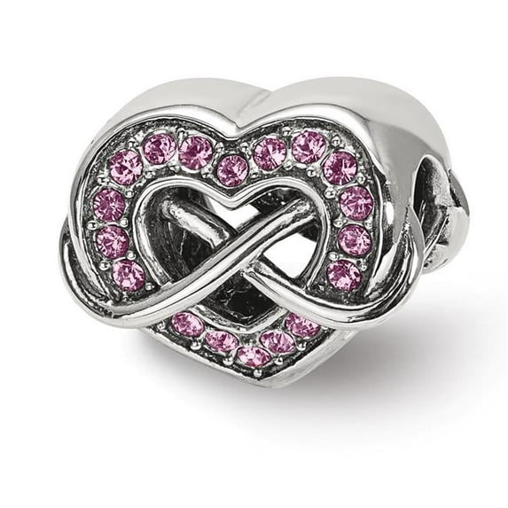 Sterling Silver Reflections Swarovksi Crystal Infinity Symbol in Heart Bead