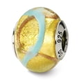 thumbnail image 1 of Sterling Silver Reflections Yellow Yellow Blue Italian Murano Bead Charm - Measures 15.45x10.91mm Wide, 1 of 2