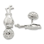 Sterling Silver Reversible Golf Clubs &Ball Cuff Links