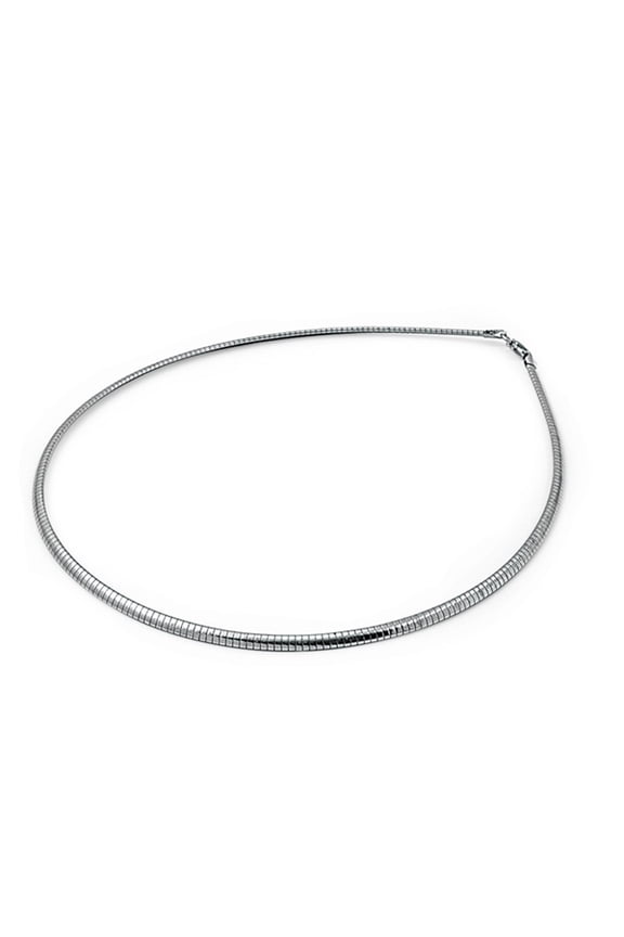 Sterling Silver Reversible Omega Snake Chain 3mm Solid 925 Italy Necklace 18" Jewelry Female Unisex