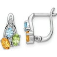 thumbnail image 1 of Sterling Silver Rh-Plated 1.34T.W. Pe/Ci/Lsbt/Wt Hinged Earrings Made In Thailand qe16647rb, 1 of 5
