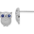 thumbnail image 1 of Sterling Silver Rh-Plated Blue Synthetic Sapphire Owl Post Earrings (11 X 9) Made In China qe11832, 1 of 5