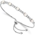 thumbnail image 1 of Sterling Silver Rh-Plated Created Opal And Cz Adjustable Bracelet Made In China qg4776, 1 of 5