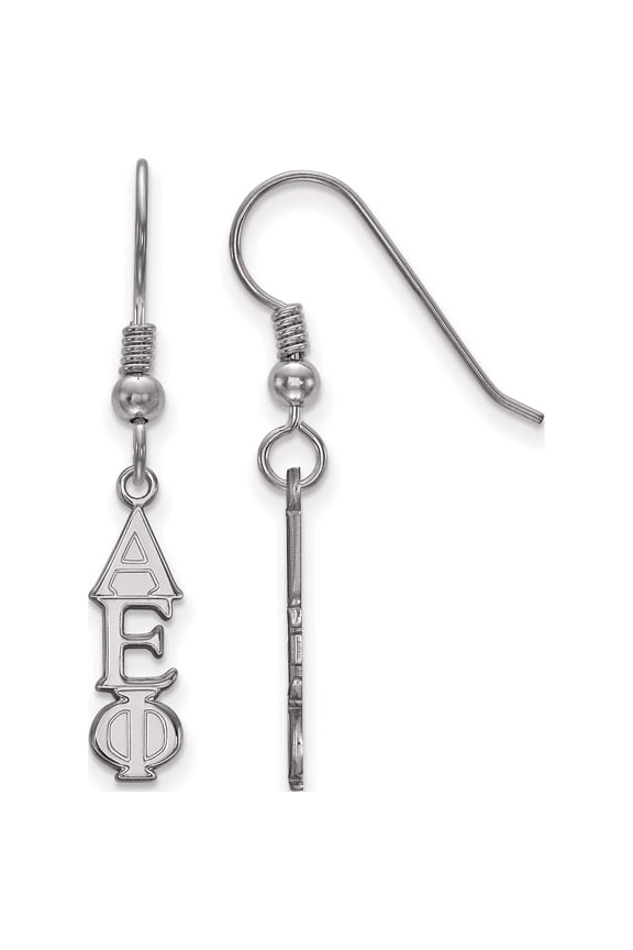 Sterling Silver Rh-Plated Logoart Alpha Epsilon Phi Small Dangle Earrings (36 X 6) Made In United States ss026aep