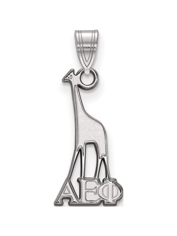 Sterling Silver Rhodium-plated LogoArt Alpha Epsilon Phi Sorority Symbol Small Pendant