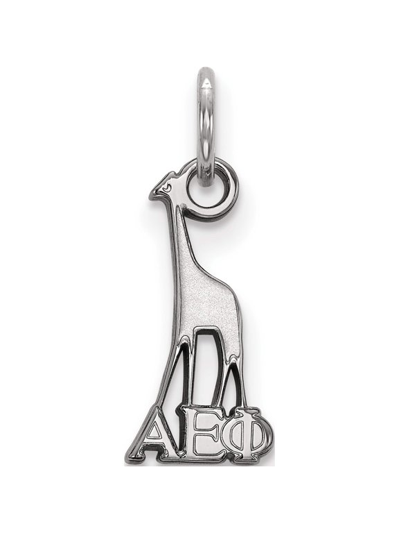 Sterling Silver Rhodium-plated LogoArt Alpha Epsilon Phi Sorority Symbol Extra Small Pendant