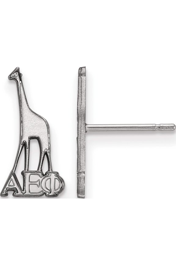 Sterling Silver Rhodium-plated LogoArt Alpha Epsilon Phi Sorority Symbol Extra Small Post Earrings