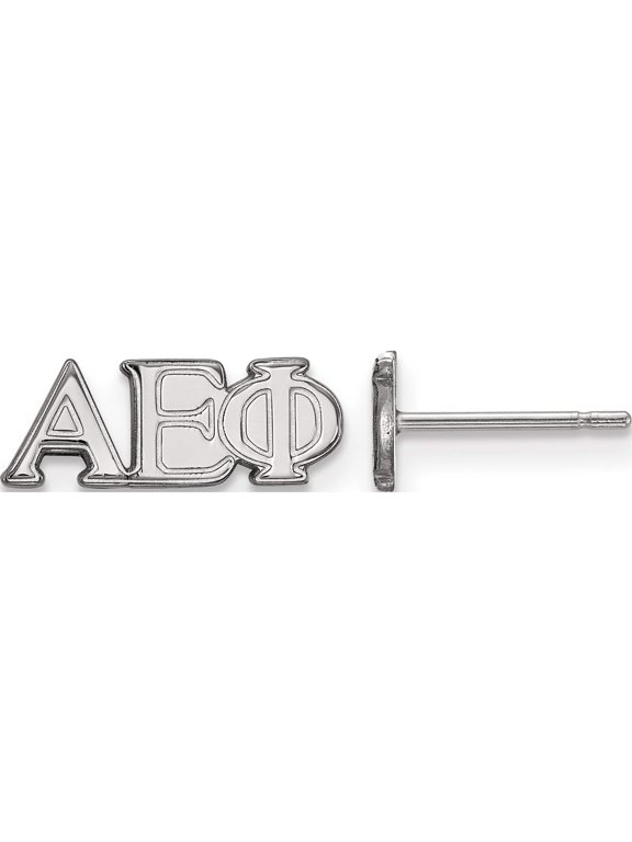 Sterling Silver Rhodium-plated LogoArt Alpha Epsilon Phi Sorority Greek Letters Extra Small Post Earrings