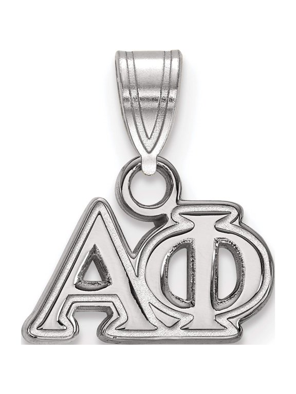 Sterling Silver Rhodium-plated LogoArt Alpha Phi Sorority Greek Letters Small Pendant