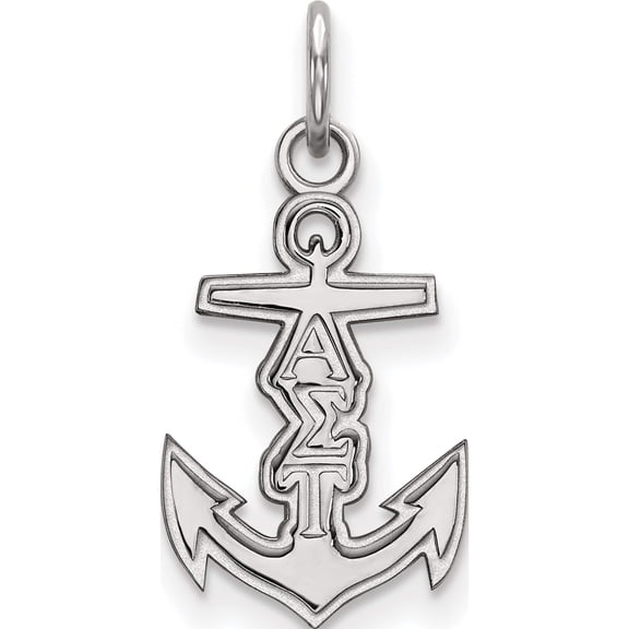 Jewelry by Sweet Pea Sterling Silver Rhodium-plated LogoArt Alpha Sigma Tau Sorority Symbol Extra Small Pendant