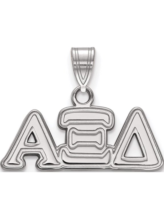 Sterling Silver Rhodium-plated LogoArt Alpha Xi Delta Sorority Greek Letters Small Pendant