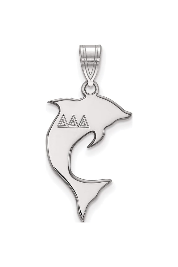 Sterling Silver Rhodium-plated LogoArt Delta Delta Delta Sorority Symbol Medium Pendant