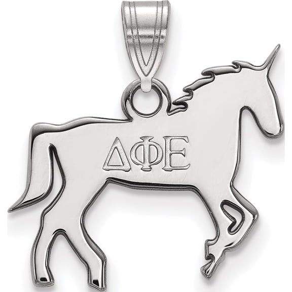 Jewelry by Sweet Pea Sterling Silver Rhodium-plated LogoArt Delta Phi Epsilon Sorority Symbol Small Pendant
