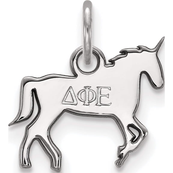 Sterling Silver Rh-Plated Logoart Delta Phi Epsilon Xs Pendant (17 X 14) Made In United States ss034dph