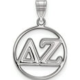 thumbnail image 1 of Sterling Silver Rh-Plated Logoart Delta Zeta Medium Circle Pendant (25 X 18) Made In United States ss011dz, 1 of 5