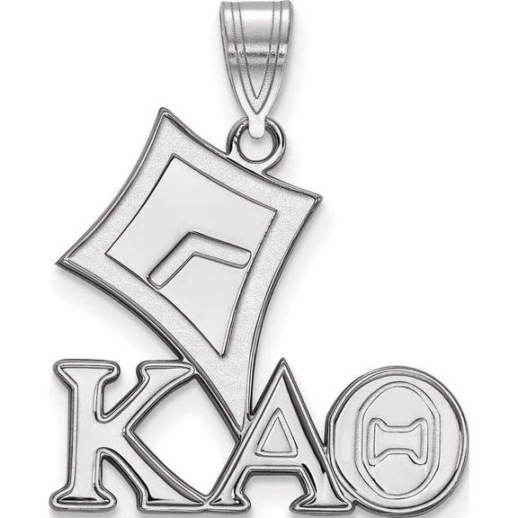 Sterling Silver Rh-Plated Logoart Kappa Alpha Theta Medium Pendant (27 X 21) Made In United States ss036kat