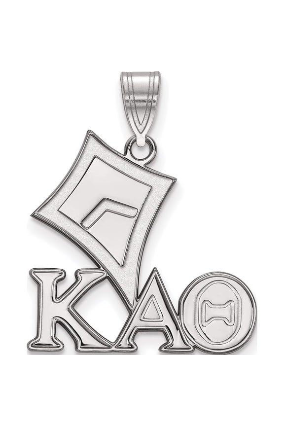 Sterling Silver Rh-Plated Logoart Kappa Alpha Theta Medium Pendant (27 X 21) Made In United States ss036kat