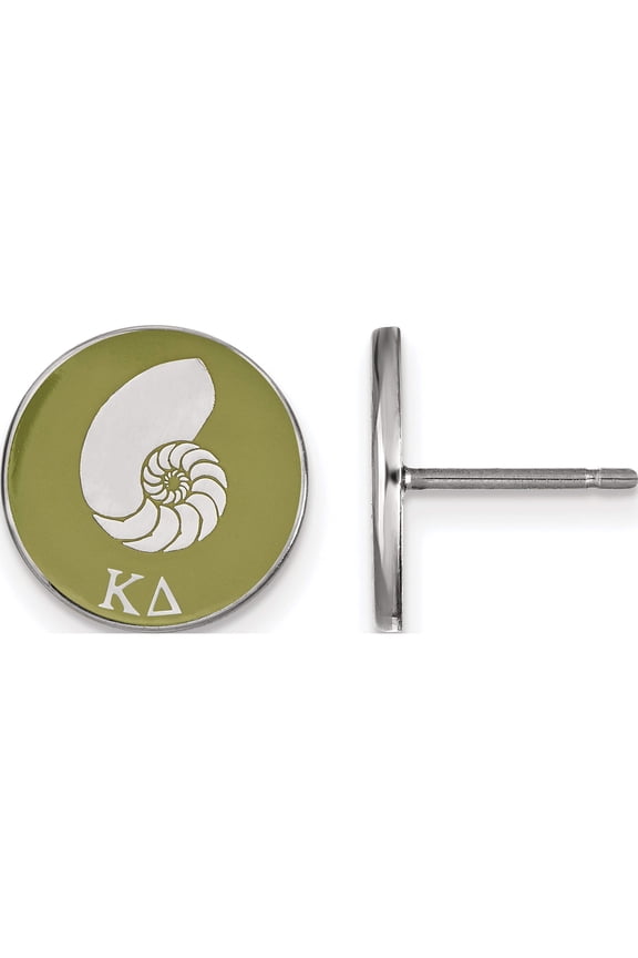 Sterling Silver Rh-Plated Logoart Kappa Delta Enameled Post Earrings (12 X 12) Made In United States ss046kd