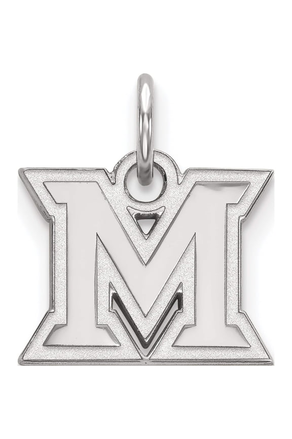 Sterling Silver Rh-Plated Logoart Miami University Xs Pendant (14 X 12) Made In United States ss001mu