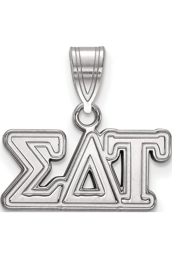 Sterling Silver Rh-Plated Logoart Sigma Delta Tau Medium Pendant (16 X 17) Made In United States ss003sdt