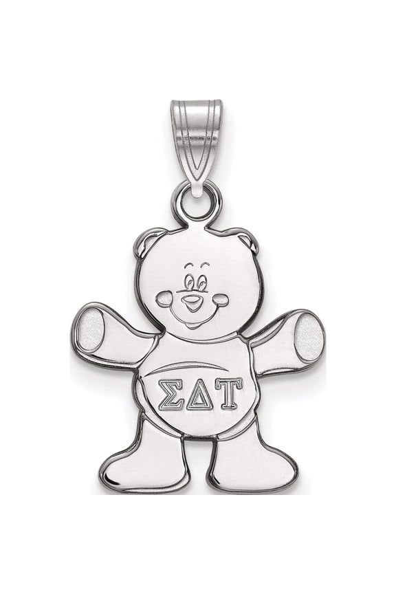 Sterling Silver Rh-Plated Logoart Sigma Delta Tau Small Pendant (22 X 15) Made In United States ss035sdt