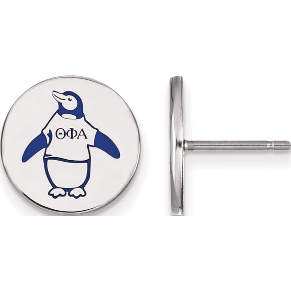 Jewelry by Sweet Pea Sterling Silver Rhodium-plated LogoArt Theta Phi Alpha Sorority Symbol Color Enamel Post Earrings