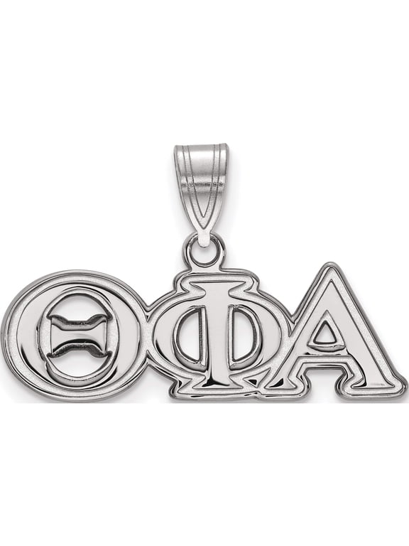 Sterling Silver Rhodium-plated LogoArt Theta Phi Alpha Sorority Greek Letters Medium Pendant