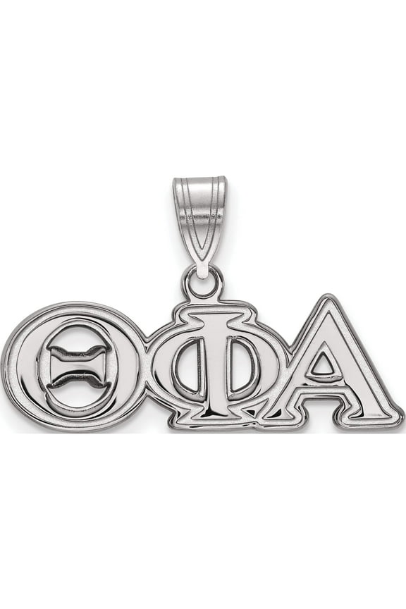 Sterling Silver Rh-Plated Logoart Theta Phi Alpha Medium Pendant (16 X 28) Made In United States ss003tpa