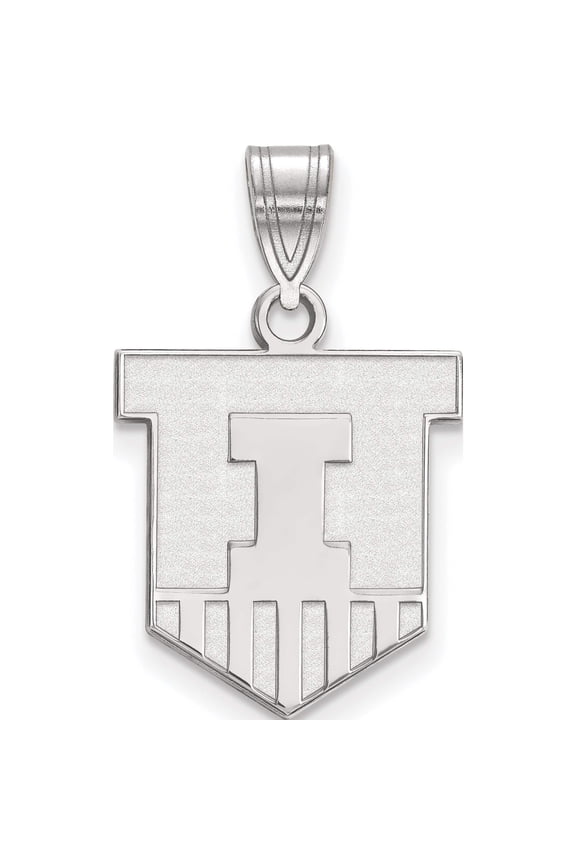 Sterling Silver Rh-Plated Logoart University Of Illinois Medium Pendant (22 X 14) Made In United States ss045uil