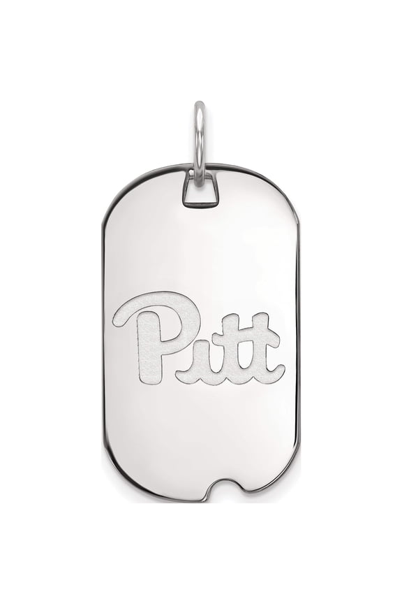 Sterling Silver Rhodium-plated LogoArt University of Pittsburgh Small Dog Tag Pendant