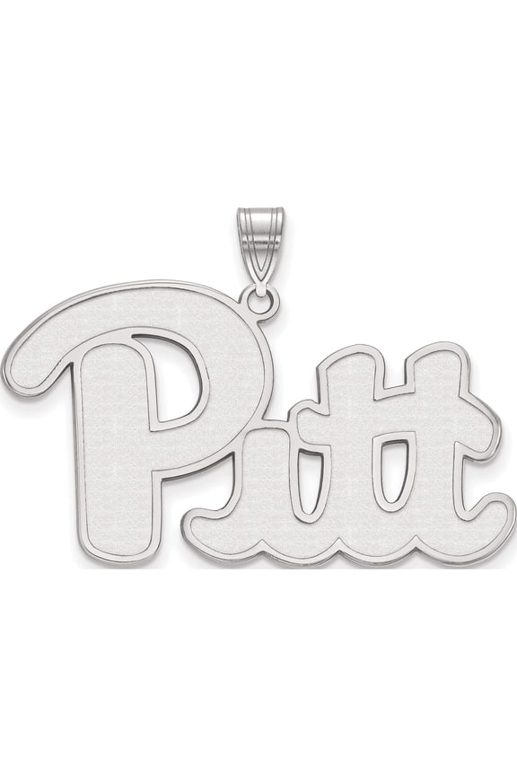 Sterling Silver Rhodium-plated LogoArt University of Pittsburgh Extra Large Pendant