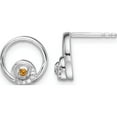 thumbnail image 1 of Sterling Silver Rh Plated White Ice .03Ct. Dia. And Citrine Post Earrings (Width 10) (Length 10) - Jbsp, 1 of 5