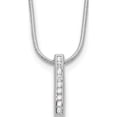 thumbnail image 1 of Sterling Silver Rh Plated White Ice .10Ct. Dia. W/2In Ext Necklace (Width 2.75) (Length 20) - Jbsp, 1 of 5