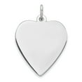thumbnail image 1 of Sterling Silver Rh-Plt Engraveable Heart Polished Front/Back Disc Charm (25 X 18) Made In United States qm391/35p, 1 of 2