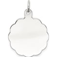 thumbnail image 1 of Sterling Silver Rh-Plt Engraveable Polished Front/Satin Back Disc Charm (26 X 20) Made In United States qm415/18, 1 of 2