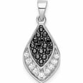 thumbnail image 1 of Sterling Silver Rh Polished Black And White Cz Pendant (24.35 X 10.25) Made In Thailand -Jewelry By Sweet Pea, 1 of 7