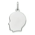 thumbnail image 1 of Sterling Silver Rh-plt Engraveable Boy Disc Charm Polish on Front/Back QM348/18P, 1 of 4