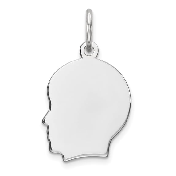 Sterling Silver Rh-plt Engraveable Boy Disc Charm Polish on Front/Back QM348/18P